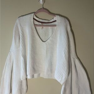 Free People Cream Knit Sweater
